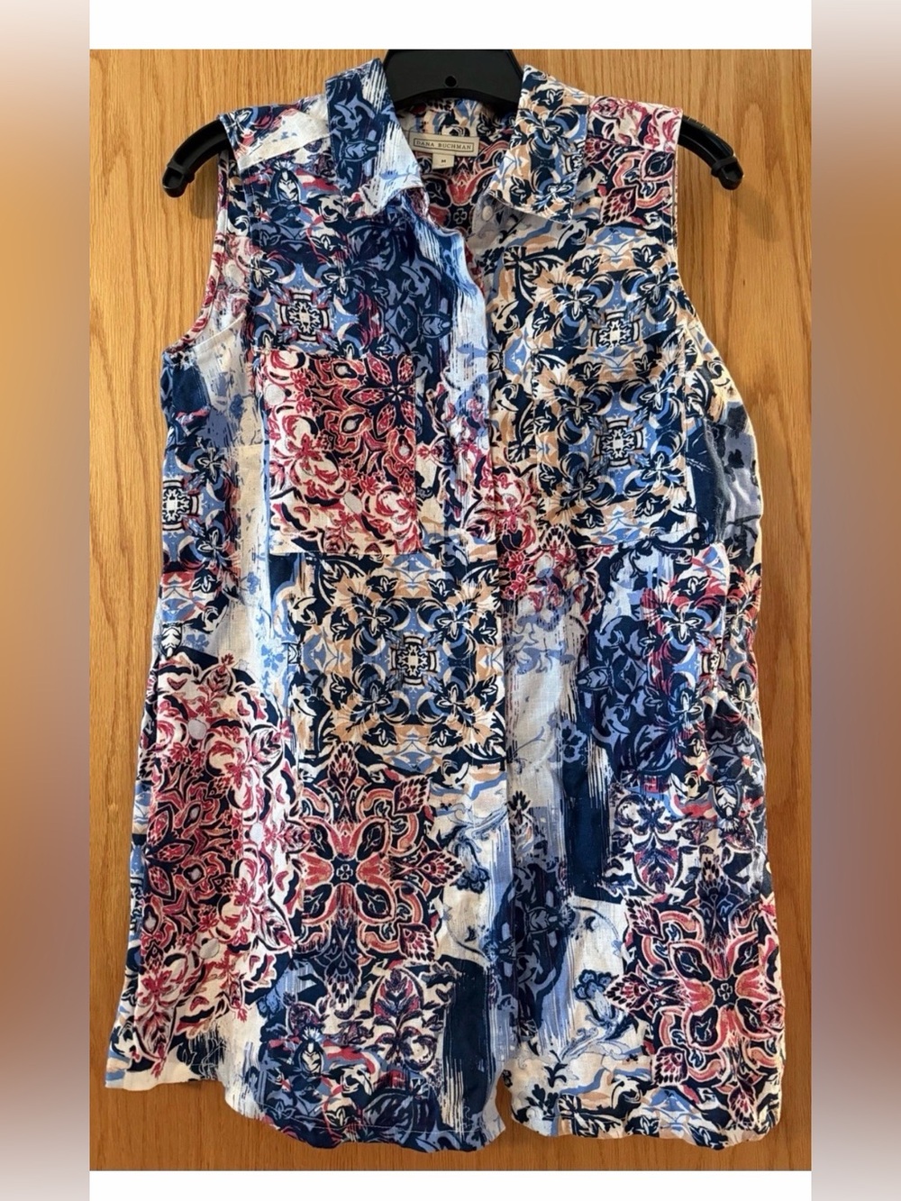 Dana Buchman Sleeveless Button-Front Tank NEW pockets